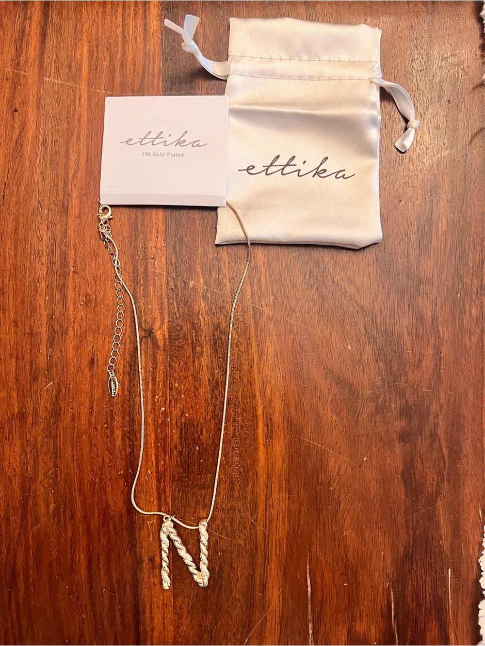 Ettika Gold-Plated 'N' Initial Necklace - Gold